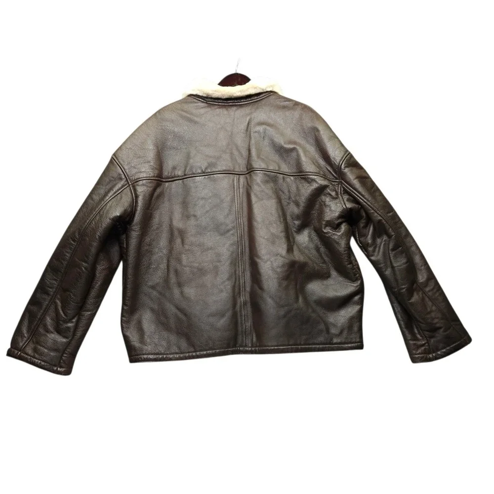 Wilsons Leather Men's B-3 Bomber Jacket Mens XL Brown Faux Fur Lined
